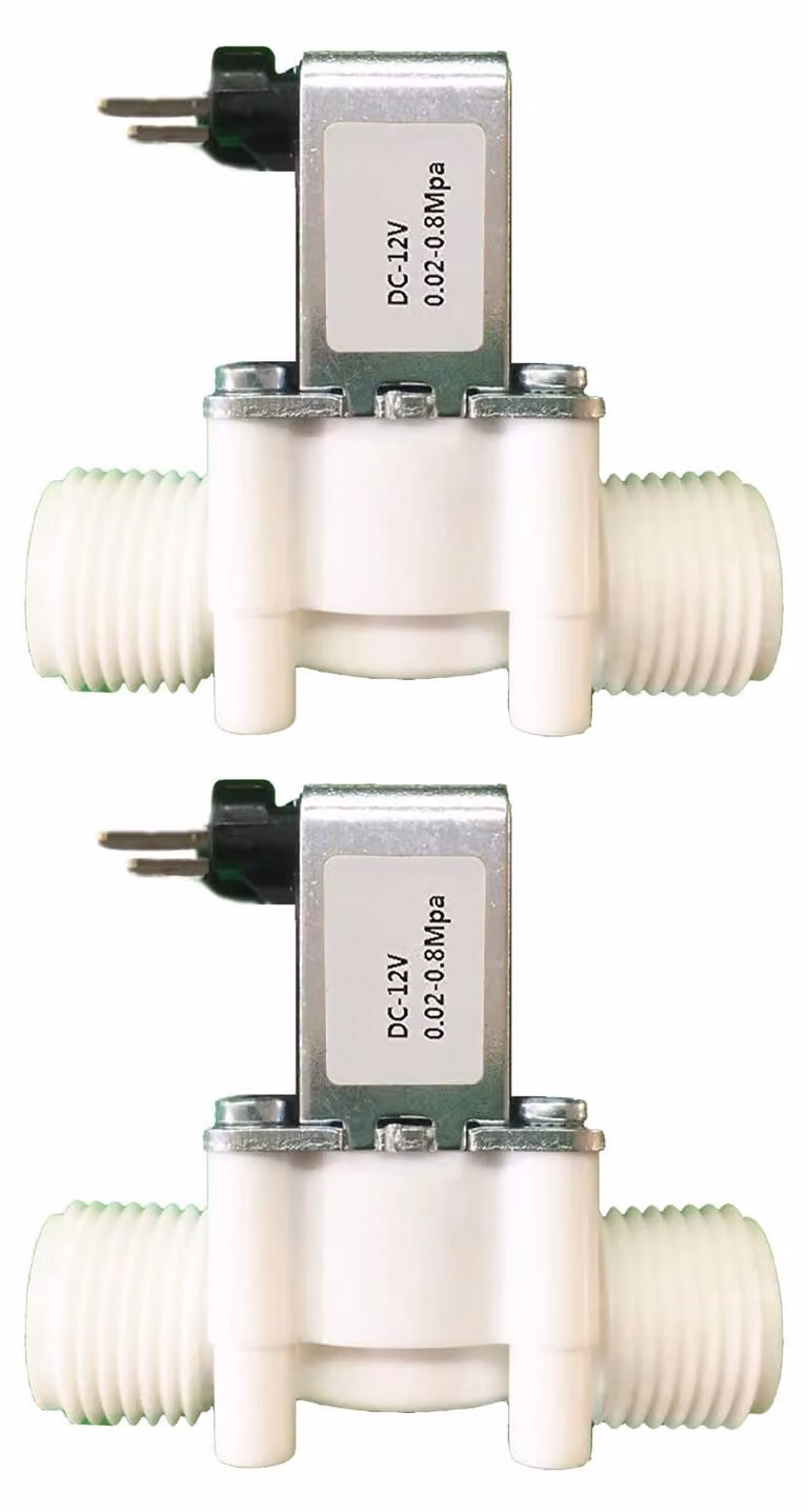 Valvola solenoidale 12V DC, normalmente chiusa, 2 pezzi, filettatura doppia G3/4 di pollice