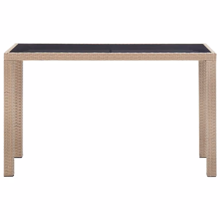 Tavolo da giardino beige 123x60x74 cm in poly rattan