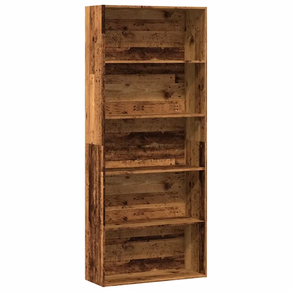 Libreria vidaXL in legno marrone per soggiorno, modello classico a parete, L 80 cm x P 30 cm x H 189 cm – 2