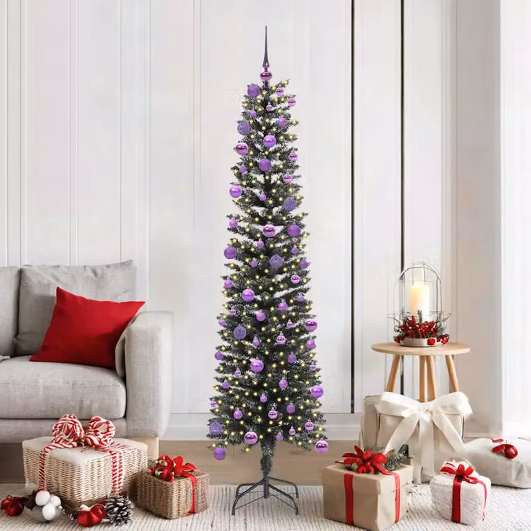 Albero di Natale artificiale moderno vidaXL verde con 300 LED luce bianca calda