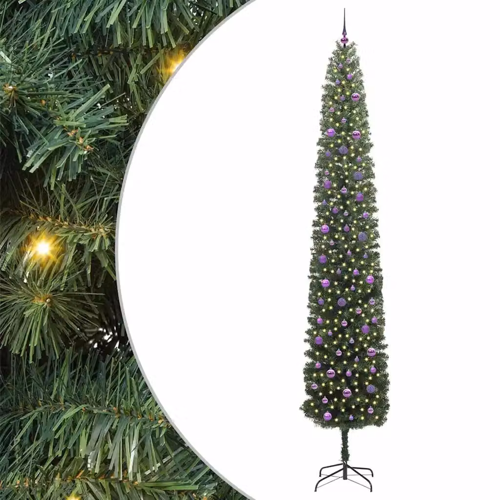 Albero di Natale artificiale moderno vidaXL verde con 300 LED luce bianca calda, Altezza: 300 cm – 2