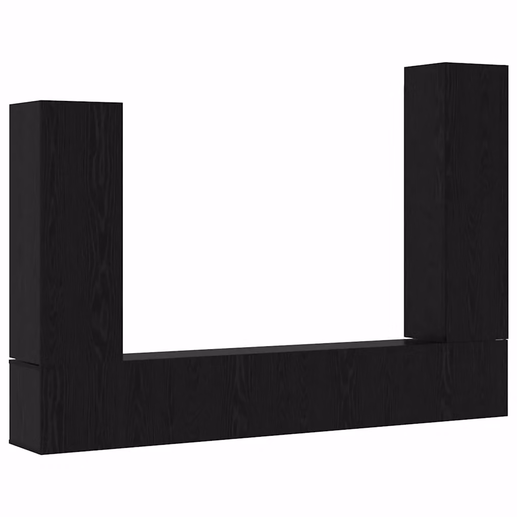 Set mobile TV da 4 pezzi VIDAXL in legno ingegnerizzato nero opaco con design moderno a parete – 2
