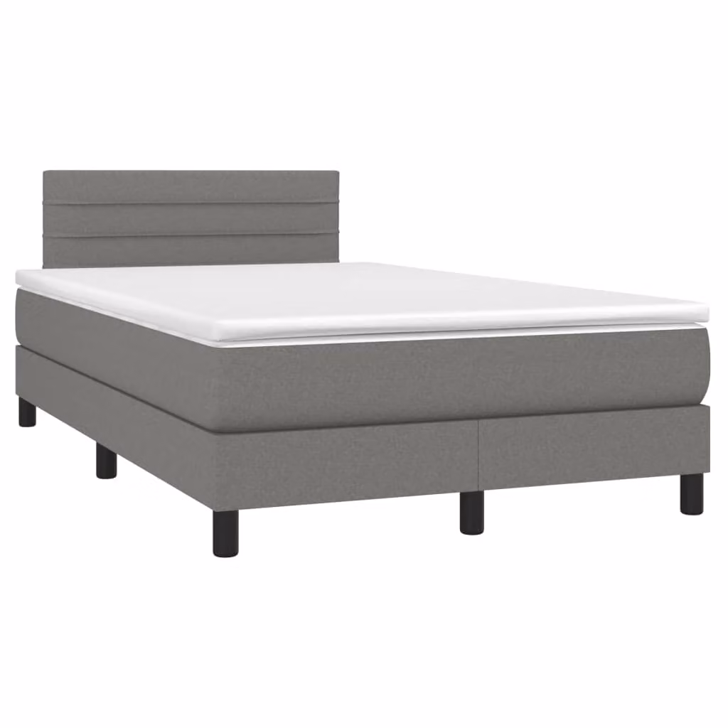 Giroletto a Molle con Materasso Grigio Scuro 120x190cm Tessuto