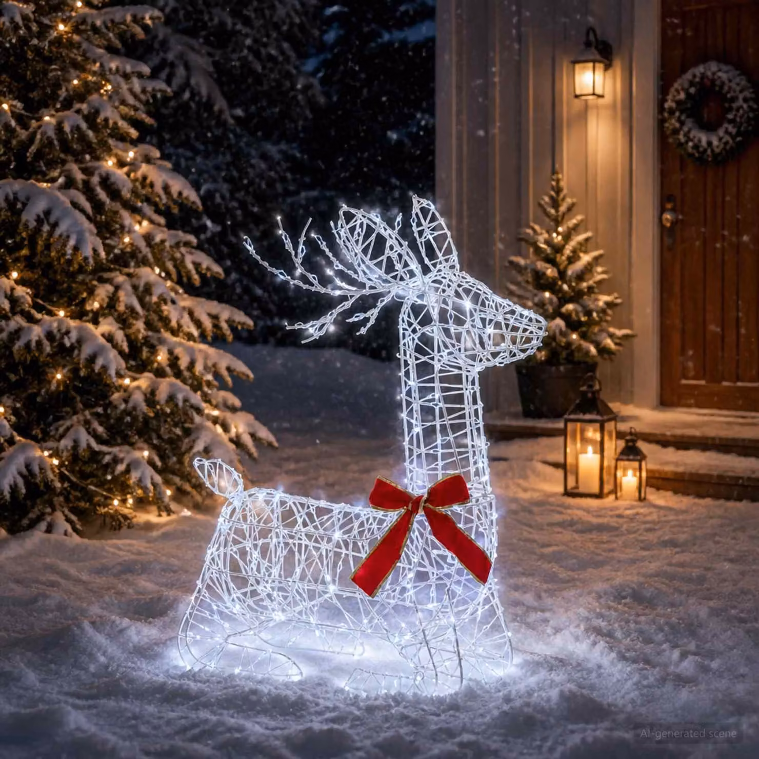 vidaXL Renna di Natale 3D LOVIISA 280 LED Bianco freddo
