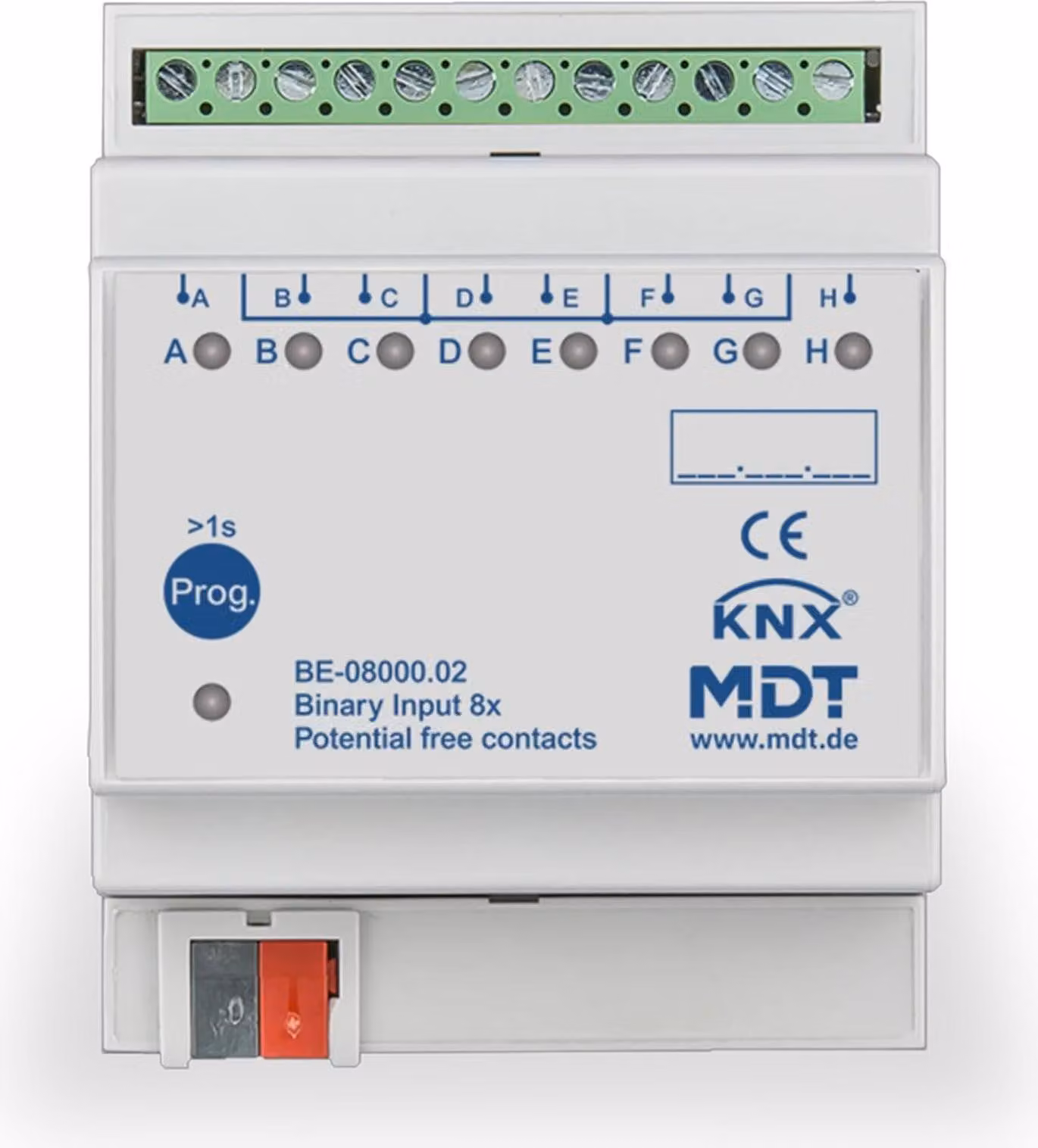 MDT KNX Ingresso binario 8 vie senza potenziale REG, 1 pz.