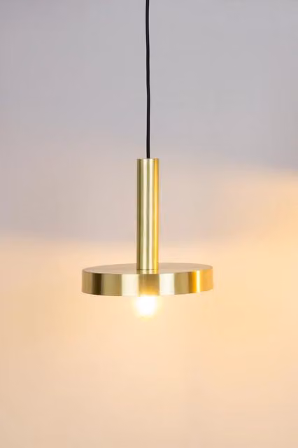 Lampada a sospensione Faro Barcelona in metallo oro/ottone o nero per interni