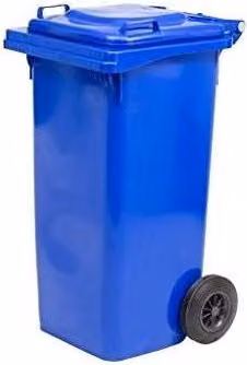 Bidone per raccolta differenziata Vigor-Blinky 9714818 con coperchio a ribalta in plastica, capacità 120 Lt, colore blu – 1