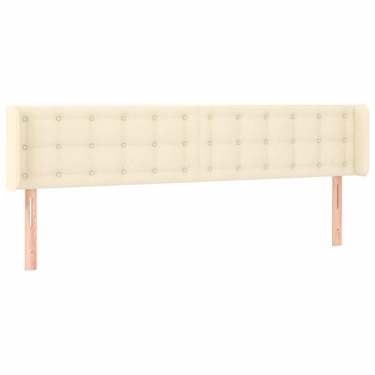 Testiera ad Orecchio Crema 203x16x78/88 cm in Pelle finta
