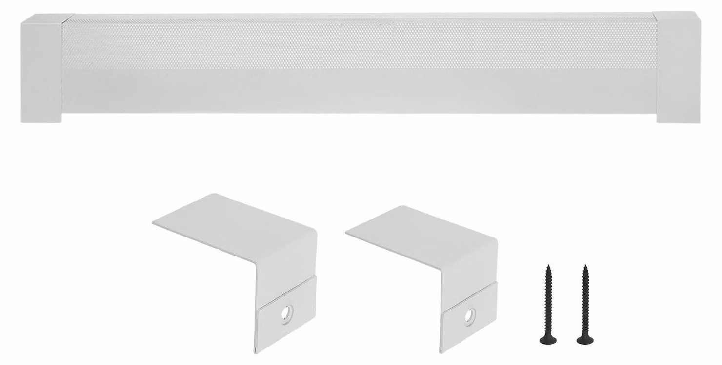 Copertura per radiatori SucceBuy serie Basic, 1221 x 80 x 193 mm, copertura frontale per radiatori elettrici, ricambio in acciaio resistente, ideale per la camera da letto, bianco
