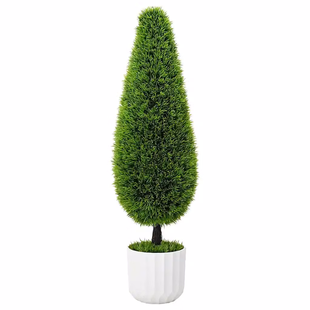 Albero di pino artificiale verde vidaXL in plastica con vaso L/P/H: 24 x 24 x 90 cm