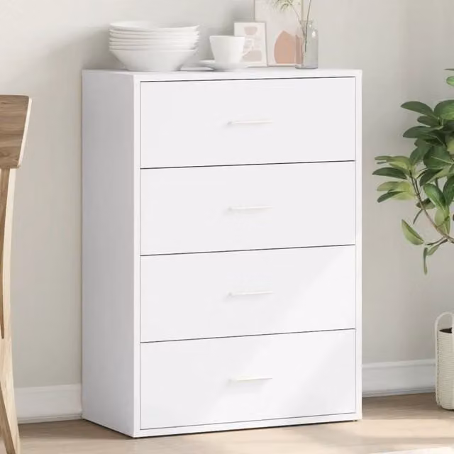 Credenza-Buffet-Armadio da cucina Bianca 60x31x84 cm in Legno Multistrato