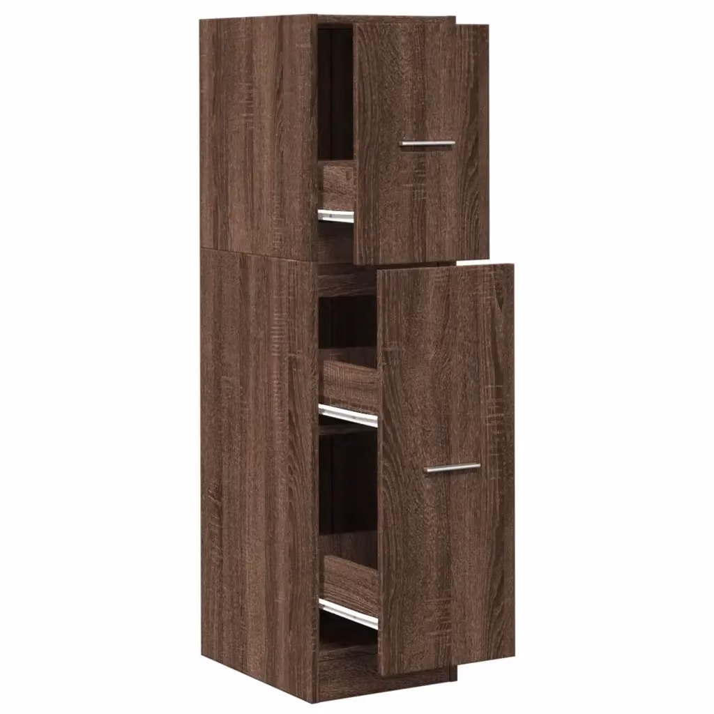 Mobiletto da farmacia a parete HELLOSHOP26 in stile classico color marrone con ante e ripiani interni, L/P/H: 30 x 41 x 118 cm – 2