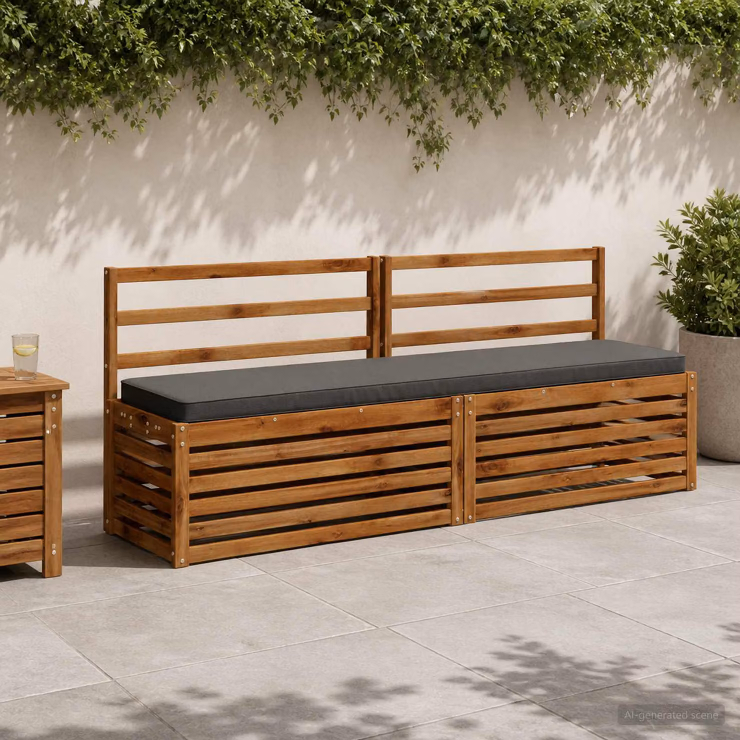 Cuscino per panchina vidaXL in poliestere con rivestimento lavabile, colore antracite
