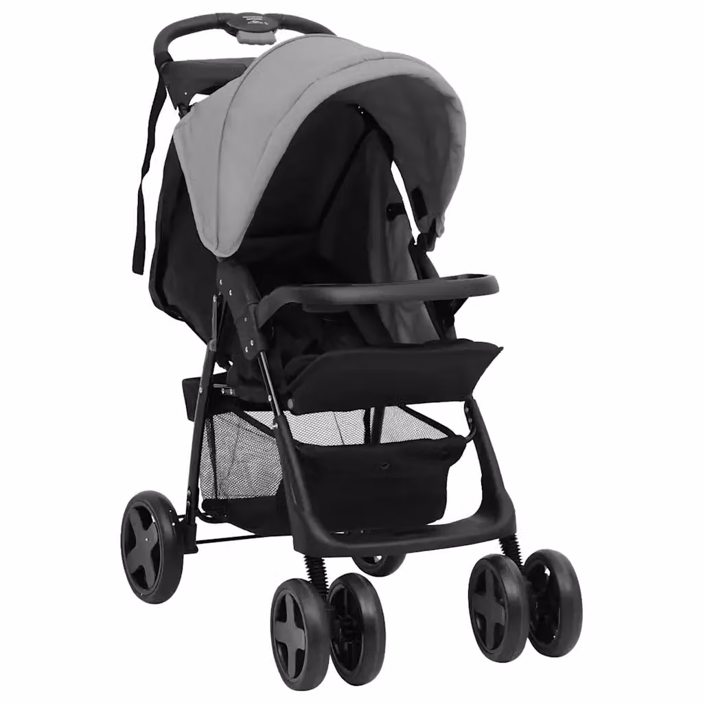 Passeggino 3 in 1 pieghevole con ovetto e seduta sportiva Design In, Grigio Chiaro e Nero, L/P/H: 102 x 49 x 78,5 cm – 2