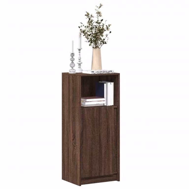 Credenza moderna vidaXL con illuminazione LED in rovere marrone, L/P/H: 42,5 x 34 x 100 cm