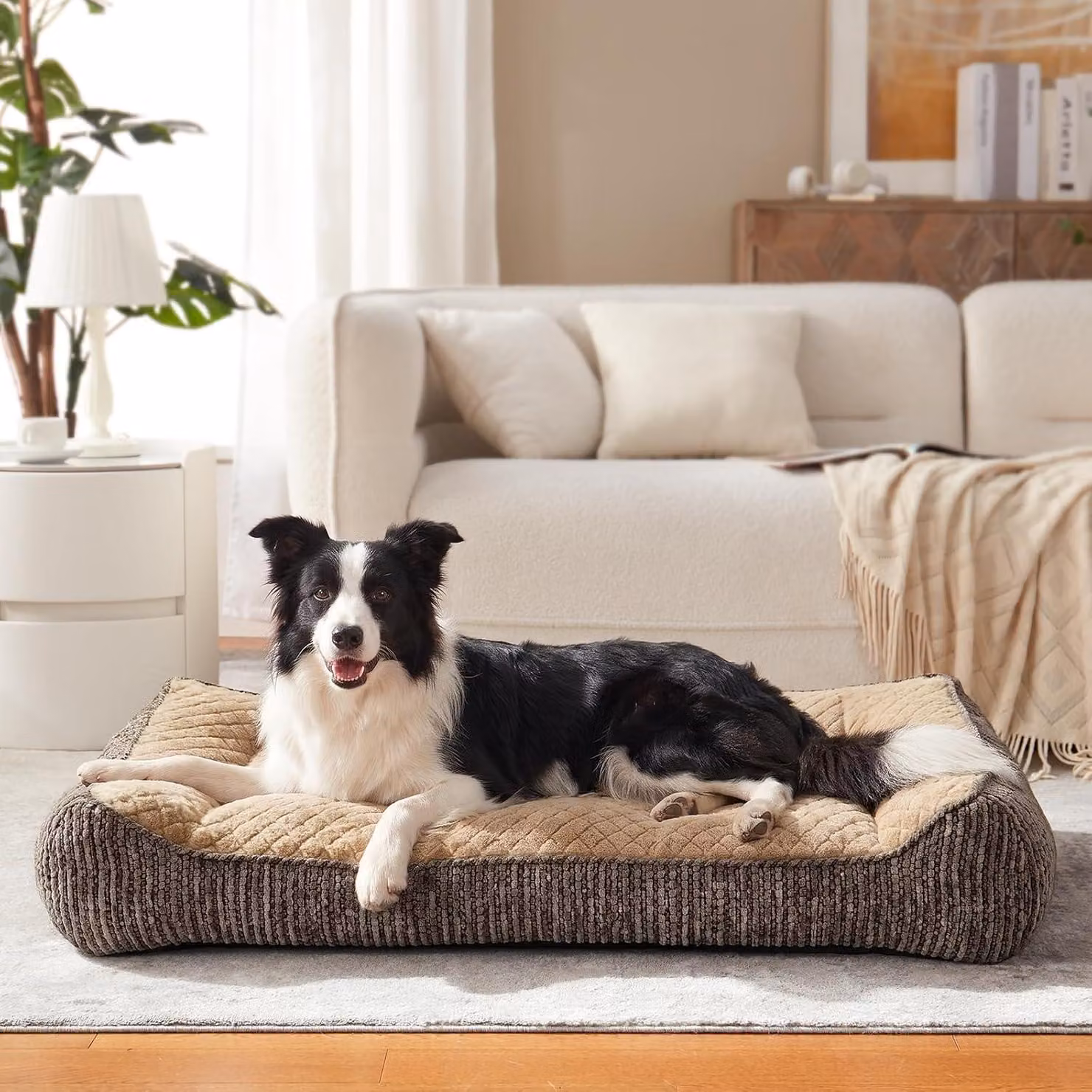 Cuccia ortopedica per cani di grossa taglia, ergonomica, dimensioni 89 x 64 x 20 cm, con base antiscivolo