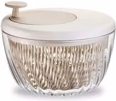 Centrifuga per insalata Guzzini Spin & Store in vetro beige e bianco, capacità 4 l