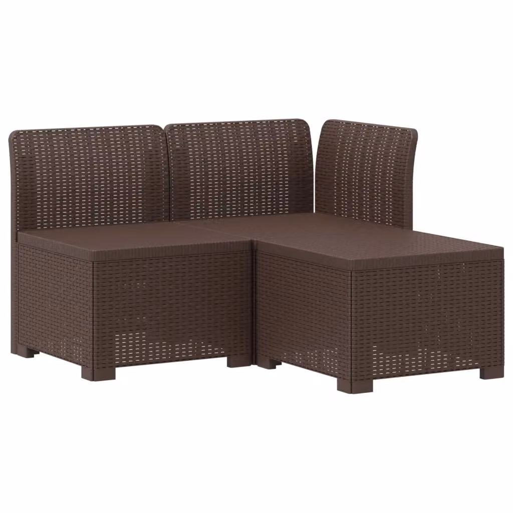 Divano da giardino a L con aspetto rattan marrone vidaXL e cuscini inclusi – 2