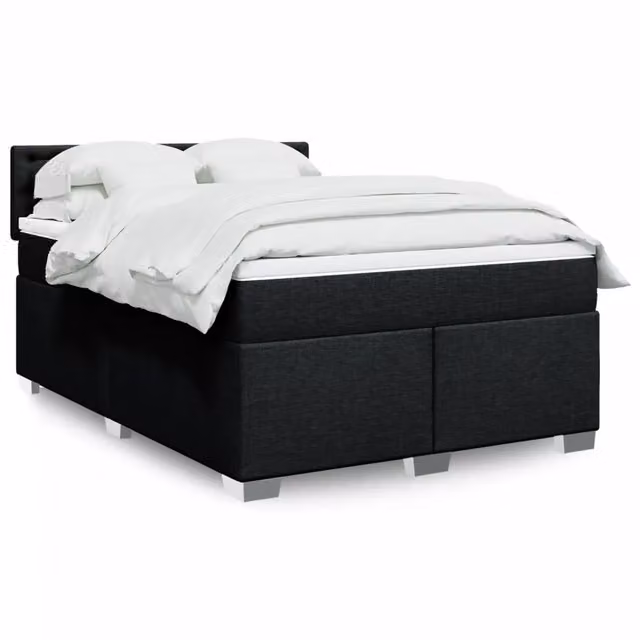Letto Ibrido con Giroletto a Molle e Materasso vidaXL, Colore Nero e Bianco, L/P/H: 140 x 200 cm