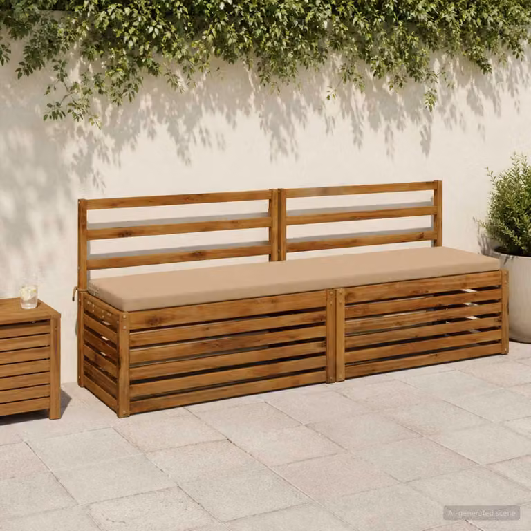Set di 2 cuscini per panchina vidaXL SOEST in poliestere, colore beige/sabbia, forma rettangolare con rivestimento lavabile e resistente ai raggi UV