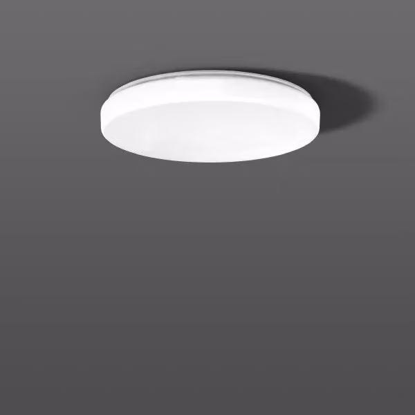 RZB Flat Polymero Kreis, 25 W, 2900 lm, 840, bianco, DALI, plafoniere e applique, D 460 H 93, 129°, plastica (PMMA) opalina 312242.002.3.76