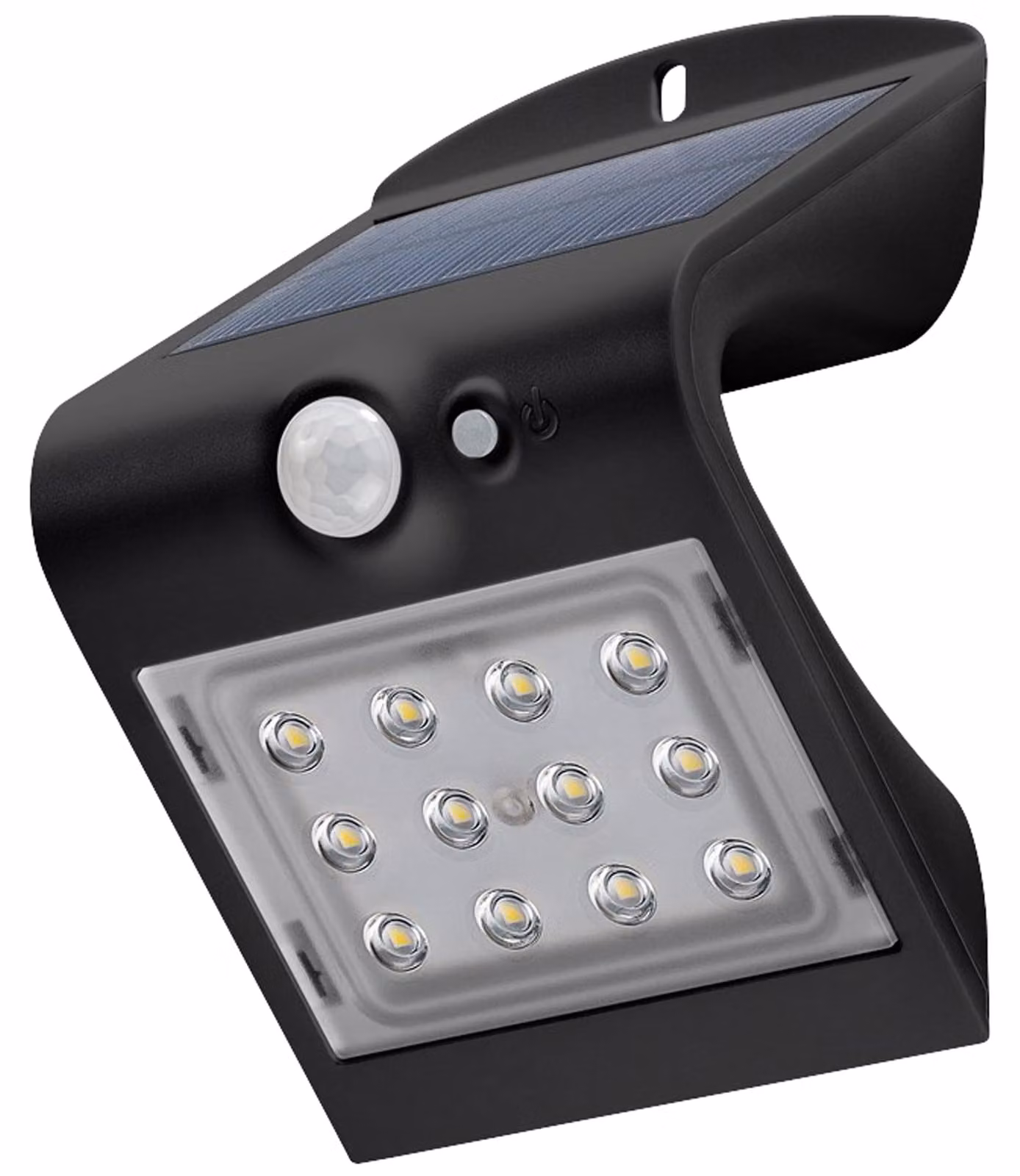 goobay Lampada da parete solare a LED con rilevatore di movimento 1,5 W nero