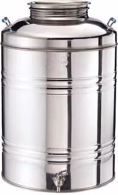 Fustino Graffato Sansone in Acciaio Inox Argento 100 L