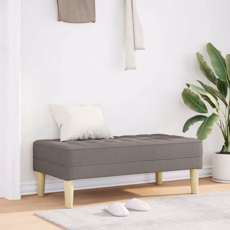 Panchina moderna vidaXL Talpa in tessuto con struttura in legno, L 113 x P 57 x H 39 cm