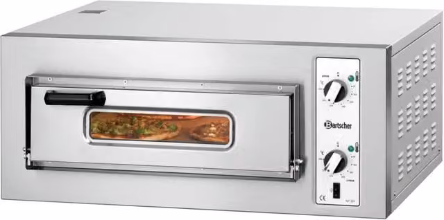 Forno per pizza elettrico professionale Bartscher NT 501 color argento con suola in argilla e struttura in acciaio inox