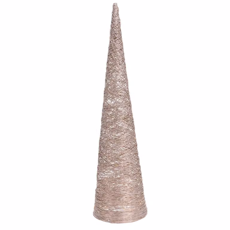Albero a forma di cono con 40 led 80cm placcato oro
