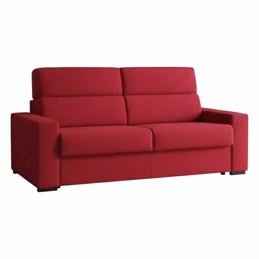 Divano Ozegna DMORA a 3 posti, Made in Italy, Rivestimento in tessuto sfoderabile, Rosso, L: 220 cm, P: 95 cm – 2