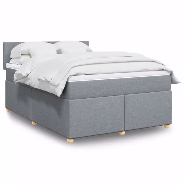 Letto Ibrido con Giroletto a Molle e Materasso vidaXL Grigio Chiaro e Bianco L/P/H: 160 x 200 cm