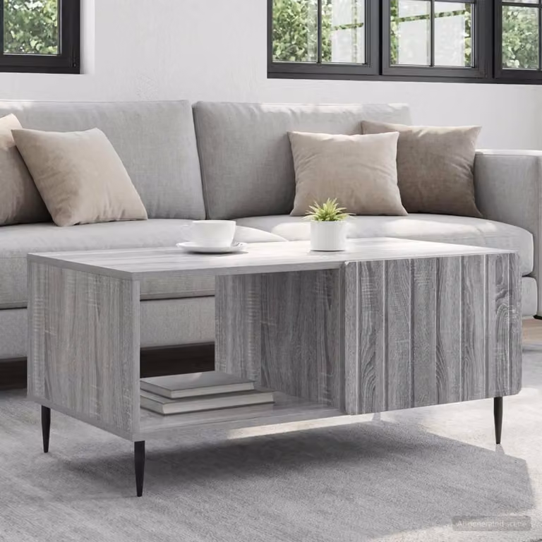 Maison Exclusive - Tavolino grigio Sonoma 90 x 50 x 40 cm in materiale derivato dal legno