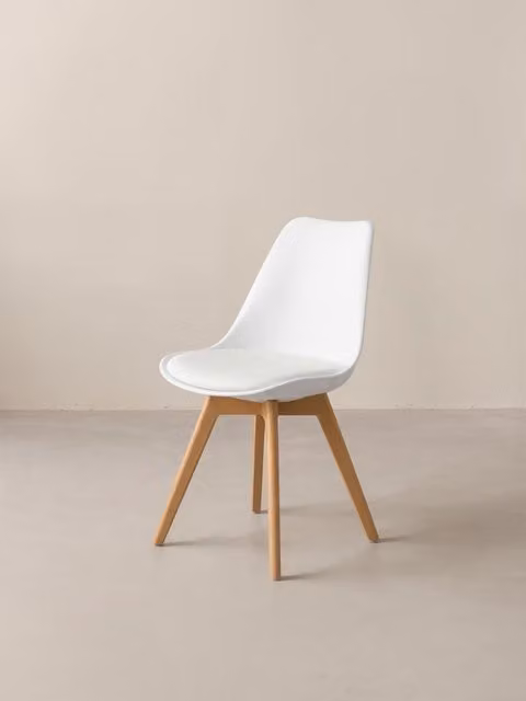 Sedia in stile scandinavo in polipropilene e legno bianca Kenay Home