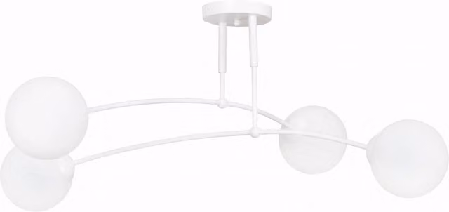 Plafoniera Emibig Pregos in vetro e metallo bianco, diametro 60 cm, 4xE14, dimmabile – 1
