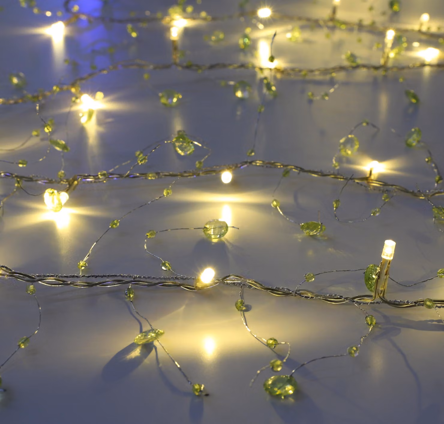 Catena luminosa a LED, 2 metri, 20 sfere bianco caldo, colore verde lime