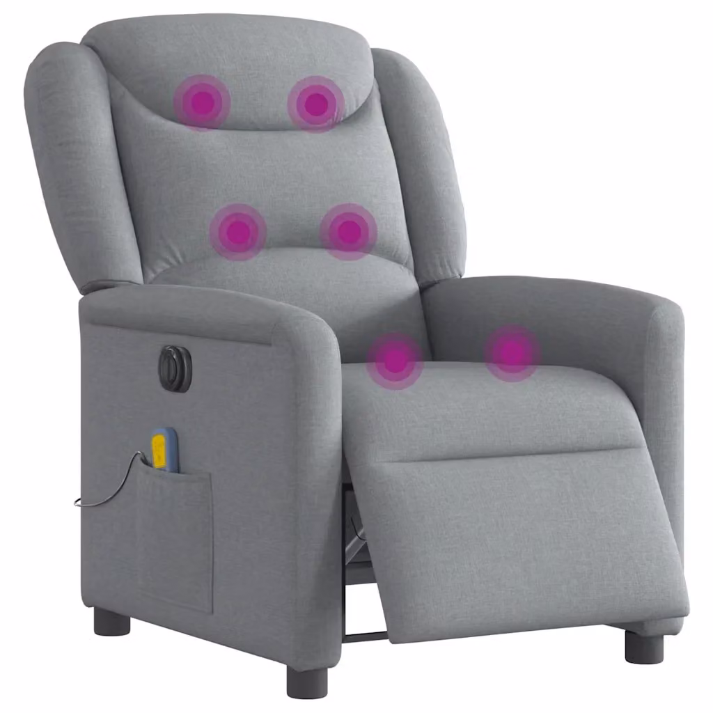 Poltrona Reclinabile Elettrica vidaXL in Tessuto Grigio con Braccioli e Funzione Relax per Soggiorno – 2
