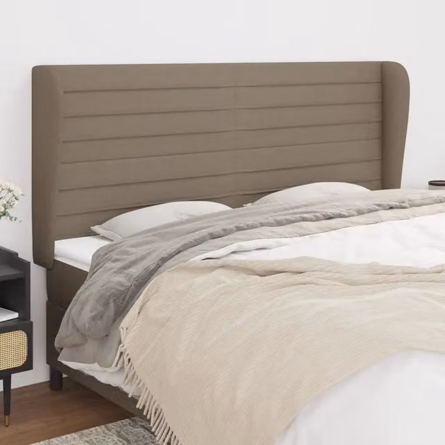 Testiera con Orecchie Design Mania in Tessuto Beige L: 183 cm, P: 23 cm, H: 118/128 cm – 1