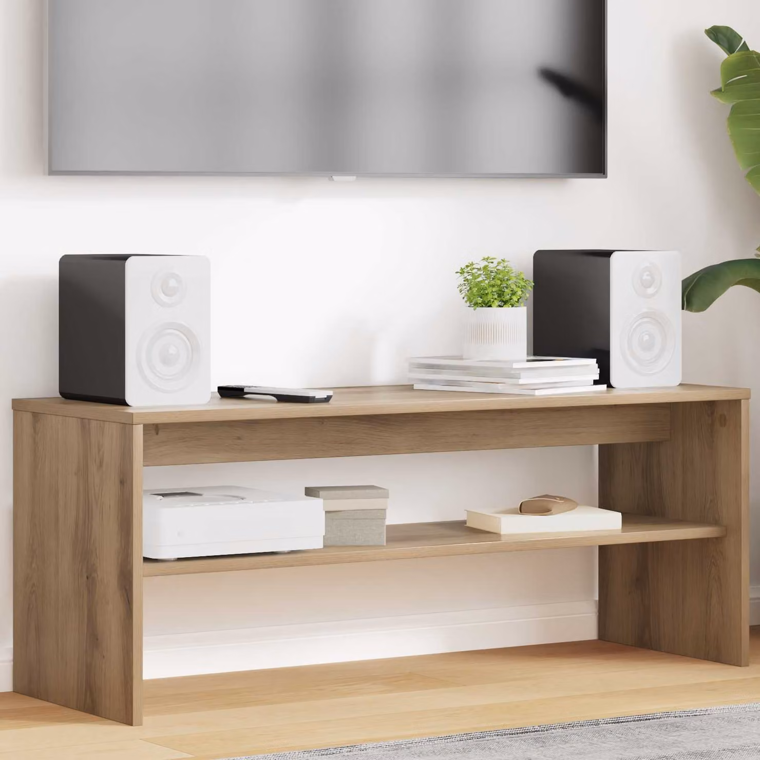 Mobile TV vidaXL in rovere artigianale marrone L/P/H: 100 x 35 x 40 cm