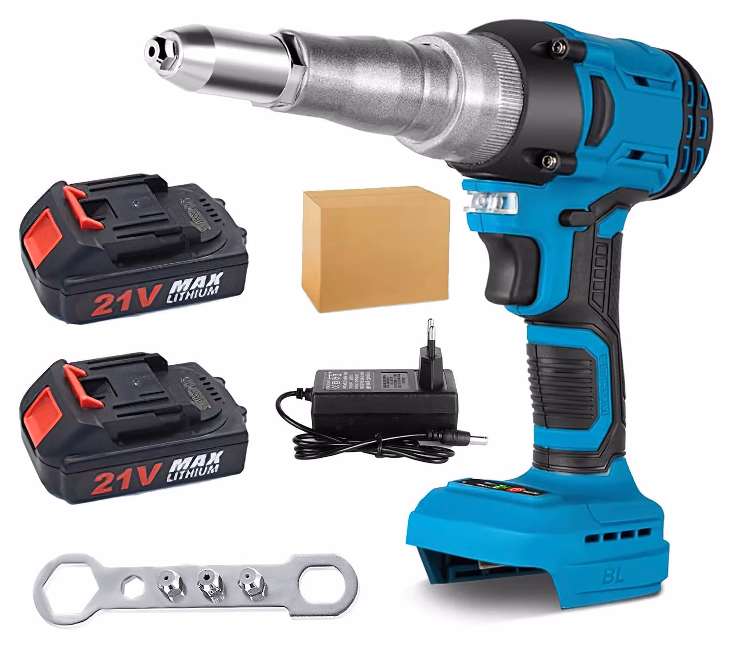 Pistola elettrica per chiodi, motore brushless, funzionamento automatico, 2 batterie