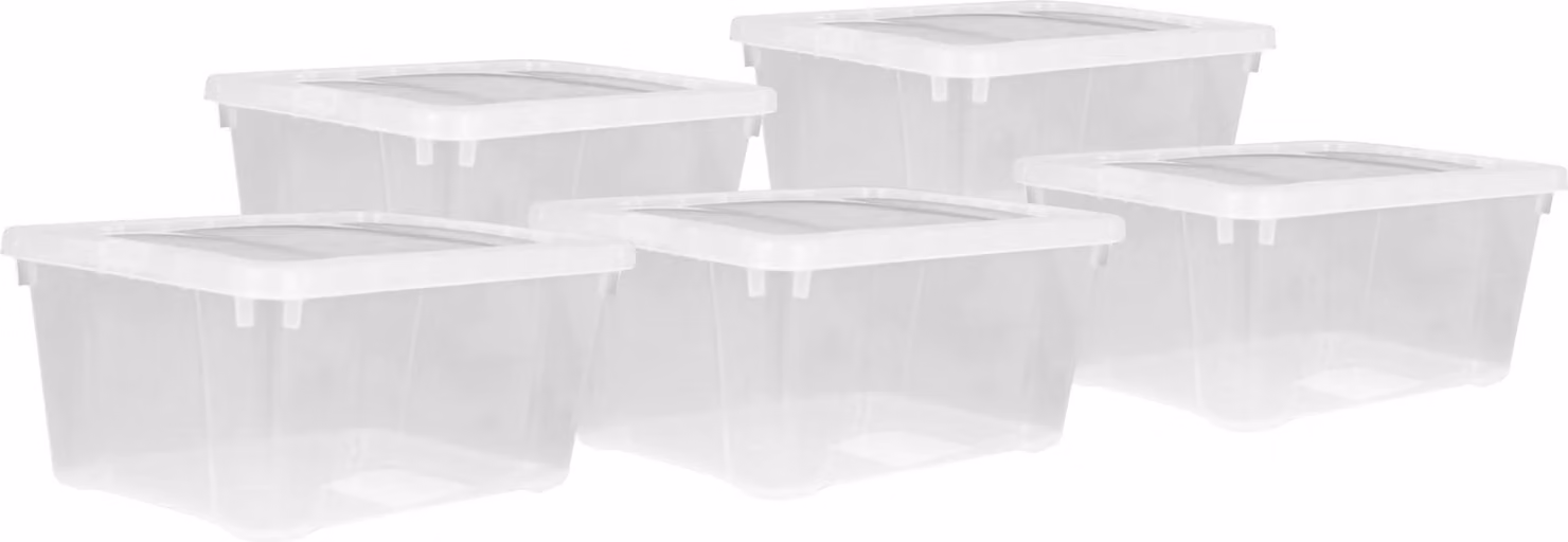 set di 5 scatole trasparenti 33x20x11 cm # 5 PEZZI # - media 408553