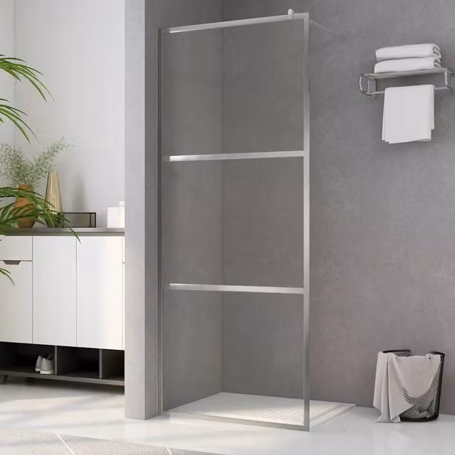 Parete per doccia walk-in vidaXL in vetro trasparente, forma rettangolare, L: 100 cm, H: 195 cm