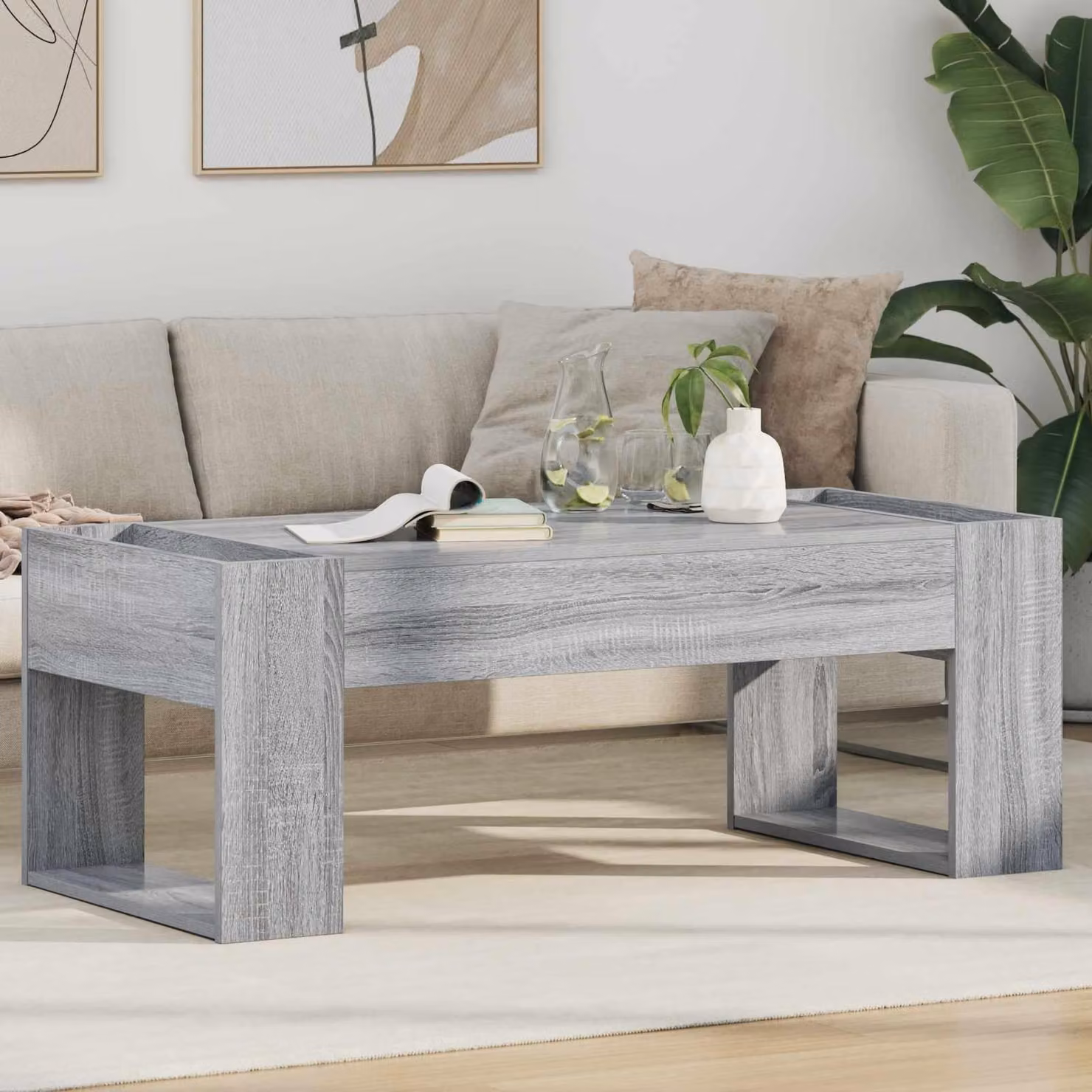 Maison Exclusive - Tavolino Sonoma grigio, dimensioni 110 x 50 x 41 cm, realizzato in legno composito