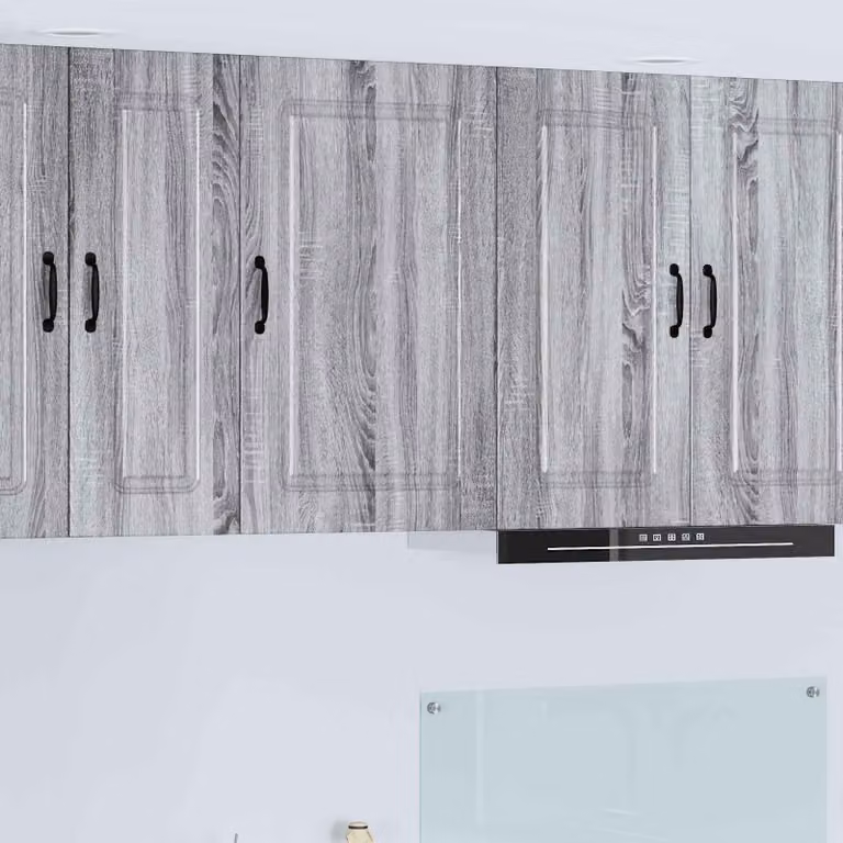 vidaXL Pensile da cucina Kalmar Grigio Sonoma con ante a battente e ripiani interni L/P/H: 50 x 31 x 80 cm