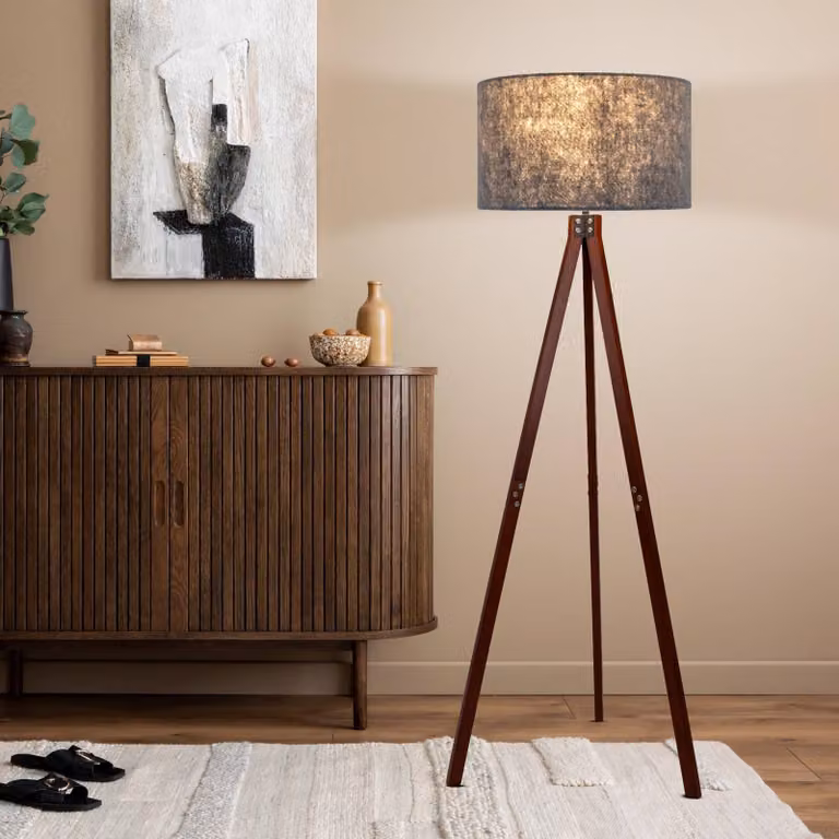 Näve Lampada da terra 2072528, Legno scuro, Soggiorno / Sala da pranzo, Legno, Lampada da terra