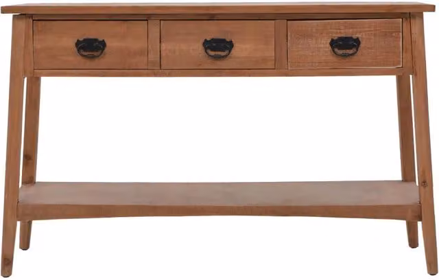 Tavolo Consolle in Massello di Abete 126x40x77,5 cm Marrone 246122
