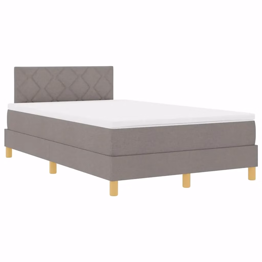 Letto moderno vidaXL Talpa con materasso ibrido, illuminazione LED sottostante e porta di ricarica USB, tessuto beige o grigio, L/P: 120 x 200 cm – 2