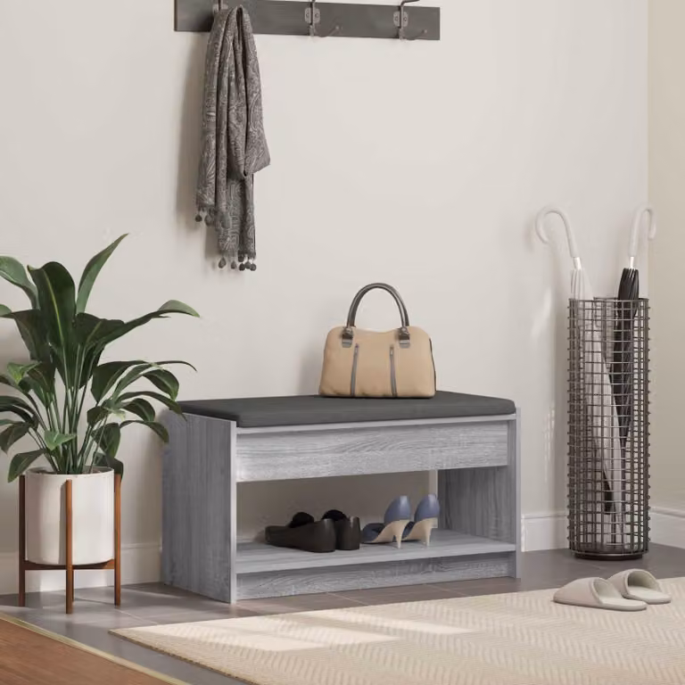 Panca per ingresso con porta scarpe vidaXL moderna grigia L: 83 cm, P: 38 cm, H: 45 cm