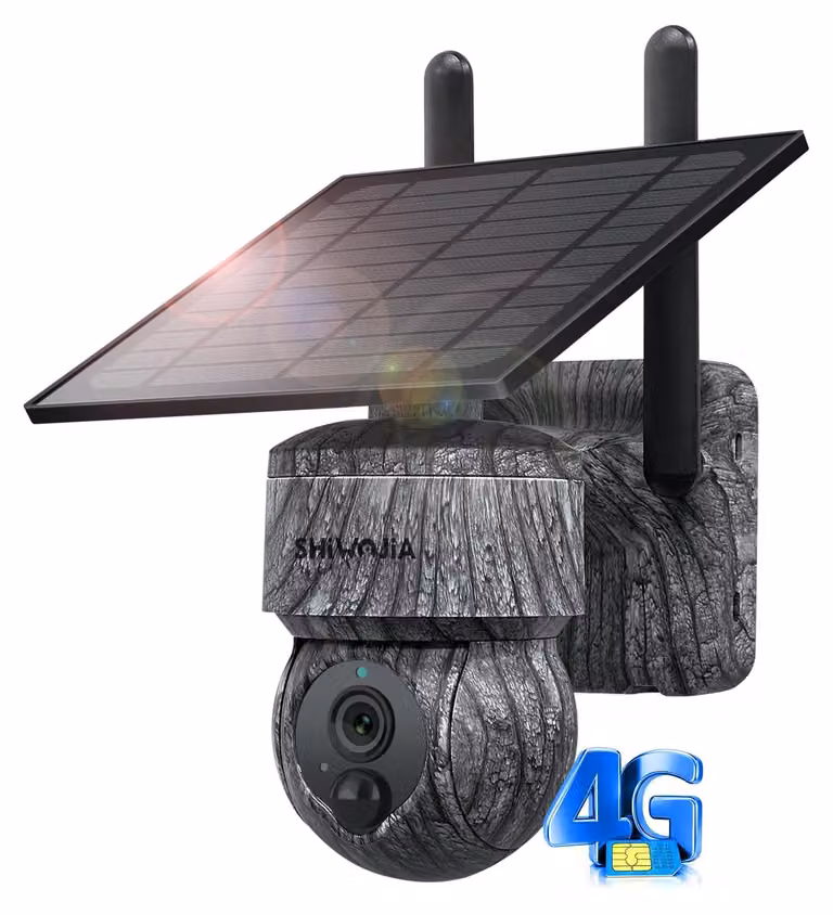 Telecamera esterna 4G LTE - Risoluzione HD da 3MP - Alimentazione a energia solare - Grado di protezione IP66 (resistente all'acqua) - Telecamera di sicurezza wireless