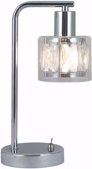 Lampada da tavolo cromata in stile glamour Elmo 1xE14 40W REA538801-06 Reality